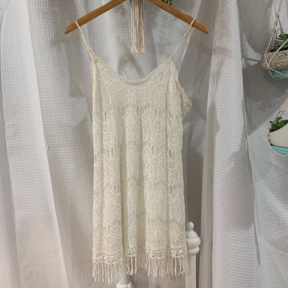 White Lace Mini Dress